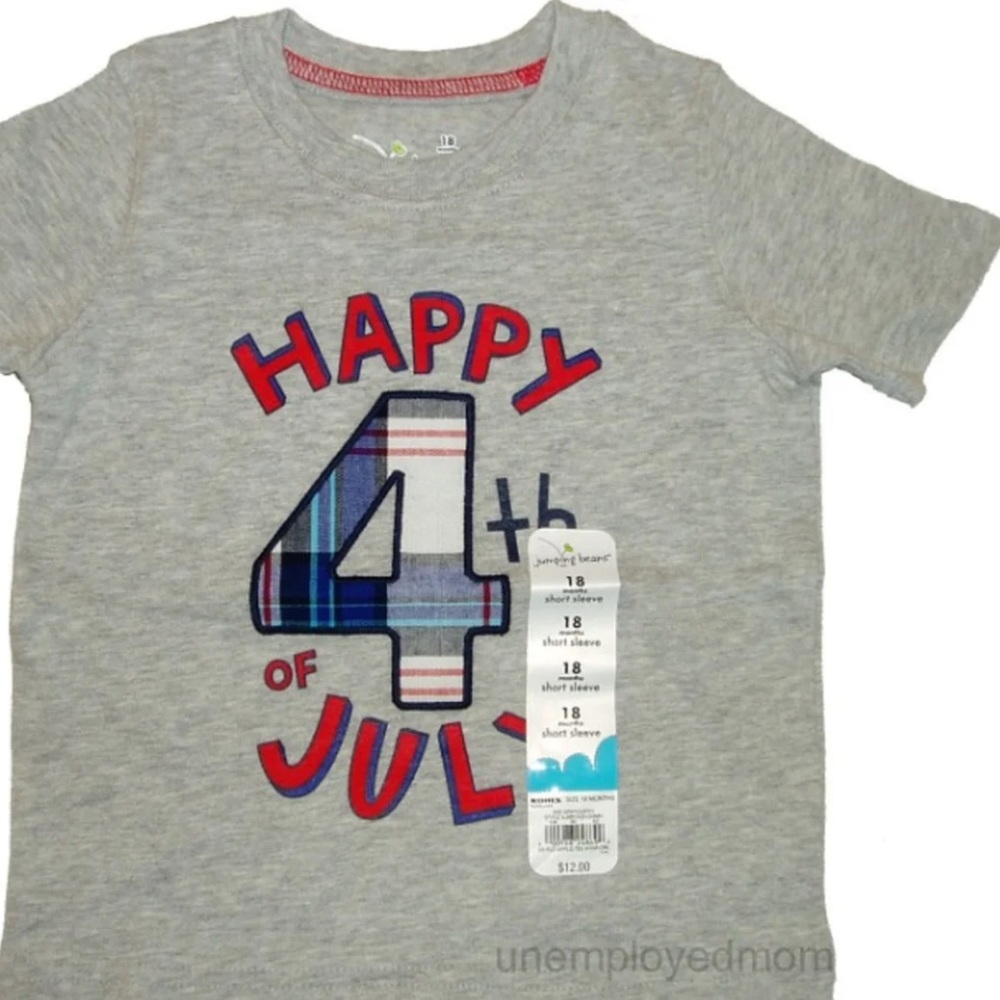 Tee Happy 4th of July Boys Independence Day Fourth Top Patriotic Shirt Holiday